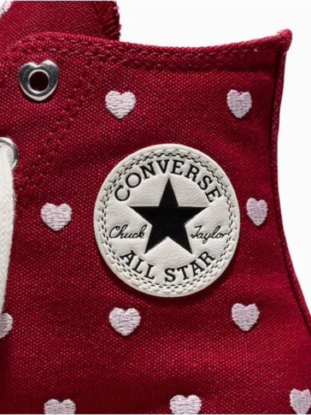 Converse Chuck Taylor All Star High Top Shoes Hearts Red Sneaker Youth Size 5.5 - Picture 7 of 12